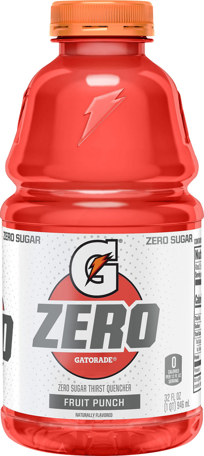 Gatorade Zero Zero Sugar Fruit Punch Thirst Quencher 32 oz