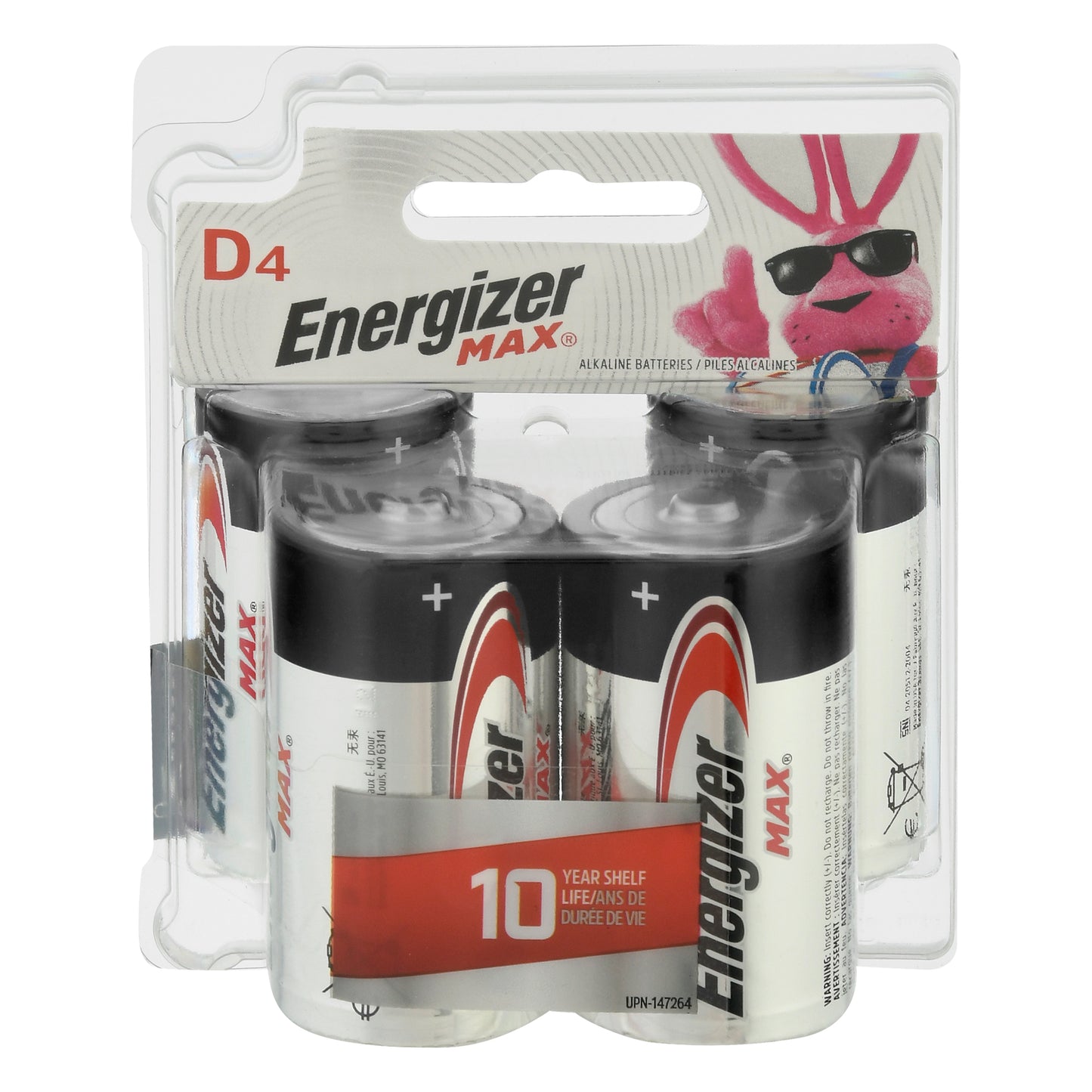 Energizer D4 Alkaline Batteries 4 ea