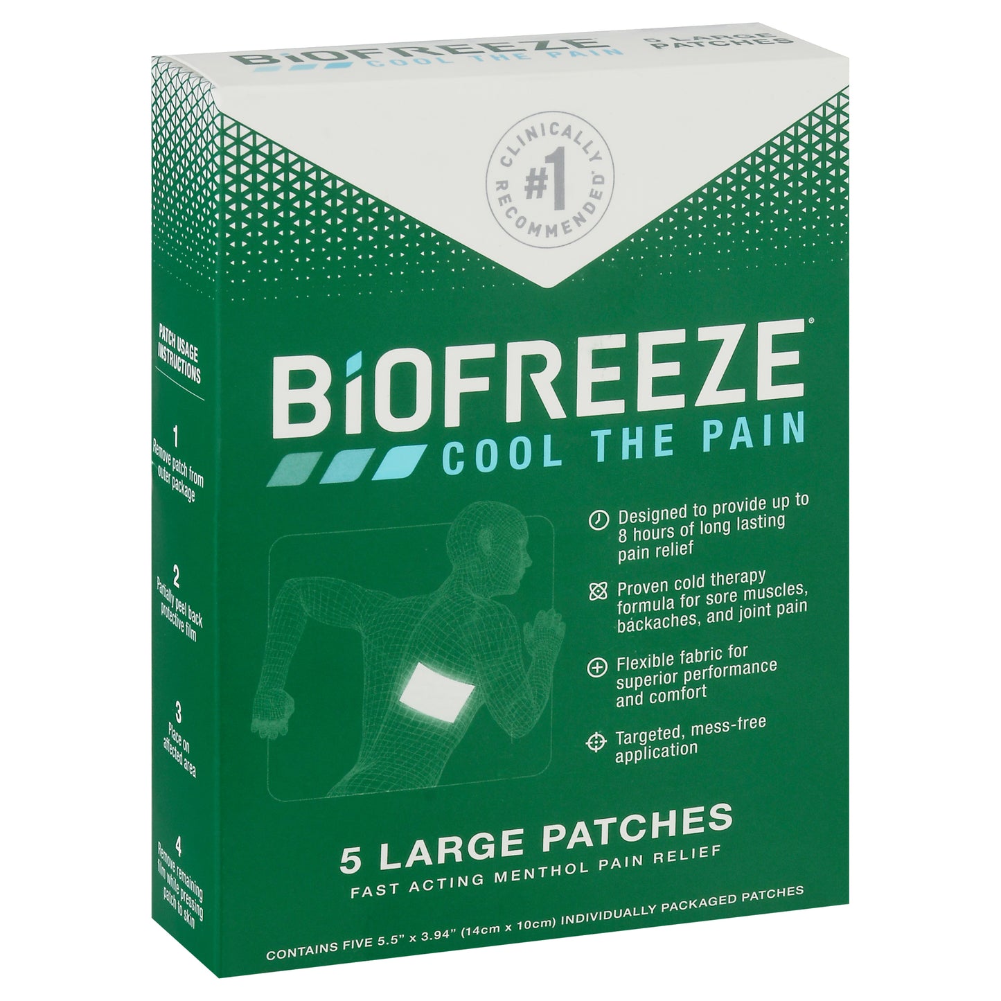 Biofreeze Cool the Pain Large Patches Pain Relief 5 ea