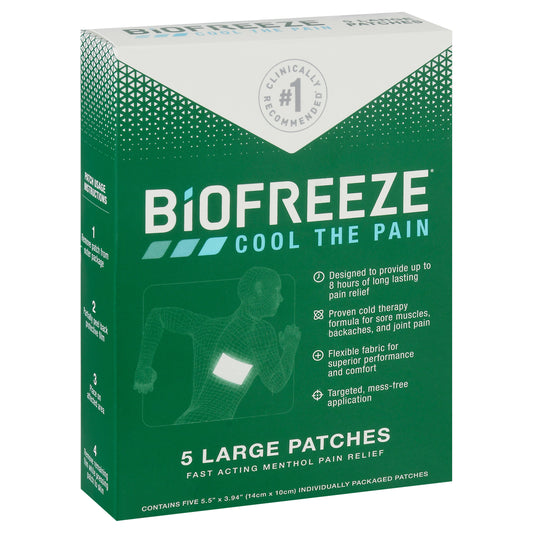 Biofreeze Cool the Pain Large Patches Pain Relief 5 ea