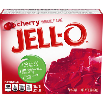 JELL-O 6 OZ DESSERT-INSTANT POWDERED GELATIN CHERRY CAFE CRISPS 1 BOX/CARTON EACH