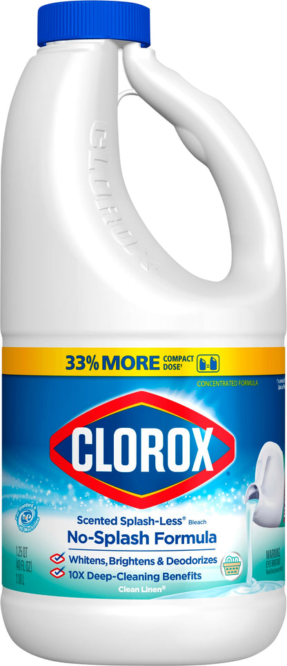 Clorox Clean Linen Scented Splash-Less Bleach 1.25 qt