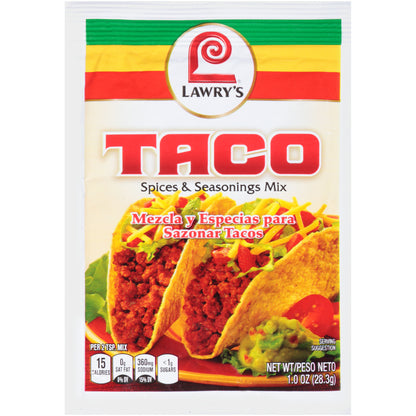 Lawry's® Taco Spices & Seasonings Mix 1.0 oz Packet