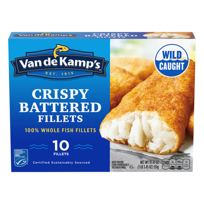 Van de Kamp's Crispy Battered 100% Whole Fish Fillets 10 ea
