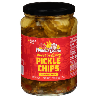 Famous Dave's Mild Signature Spicy Sweet 'n Spicy Pickle Chips 24 fl oz