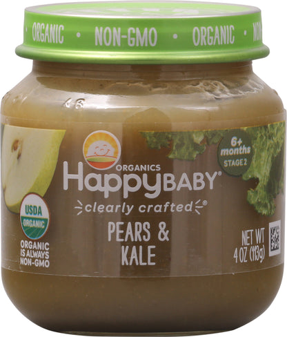 HappyBaby Stage 2 (6+ Months) Organics Pear & Kale 4 oz