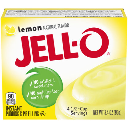 Jell-O Lemon Instant Pudding & Pie Filling Mix, 3.4 oz Box