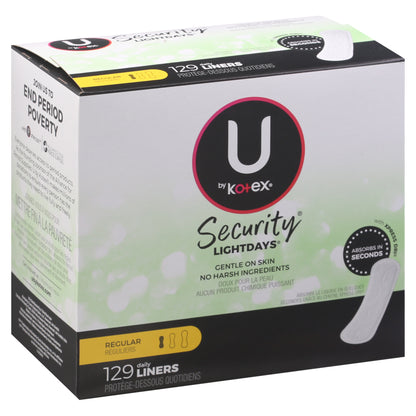 U by Kotex Security LightDays Regular Daily Liners 129 ea
