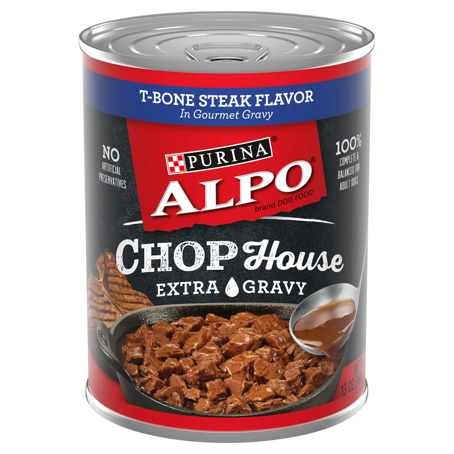 Purina ALPO Gravy Wet Dog Food, Chop House T-Bone Steak Flavor - 13 oz. Can