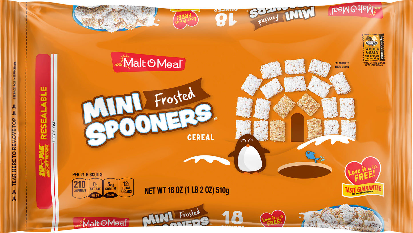 Malt O Meal Mini Spooners Frosted Cereal 18 oz