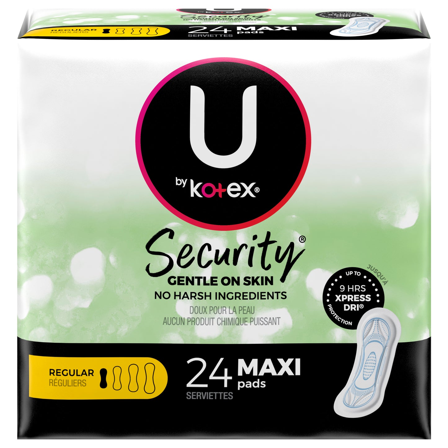U by Kotex Security Regular Maxi Pads Regular 24 ea