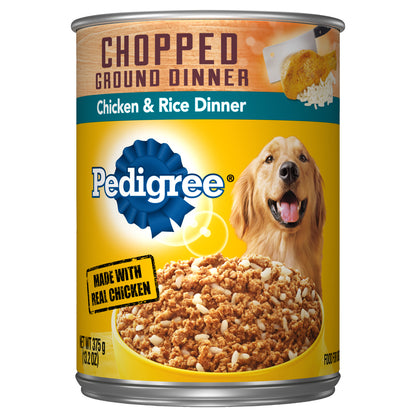 Pedigree Chopped Ground Chicken & Rice Dinner Food For Dogs 13.2 oz