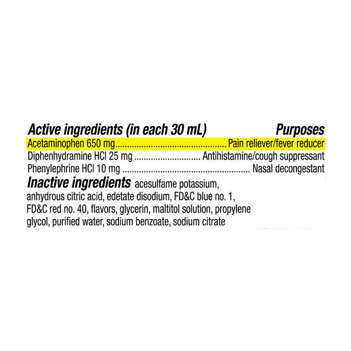 Theraflu ExpressMax Severe Cold and Cough Syrup, Nighttime Cold Medicine, Berry Flavor - 8.3 Oz Syru