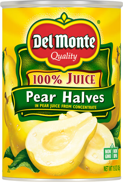 Del Monte 100% Juice Pear Halves 15 oz Can