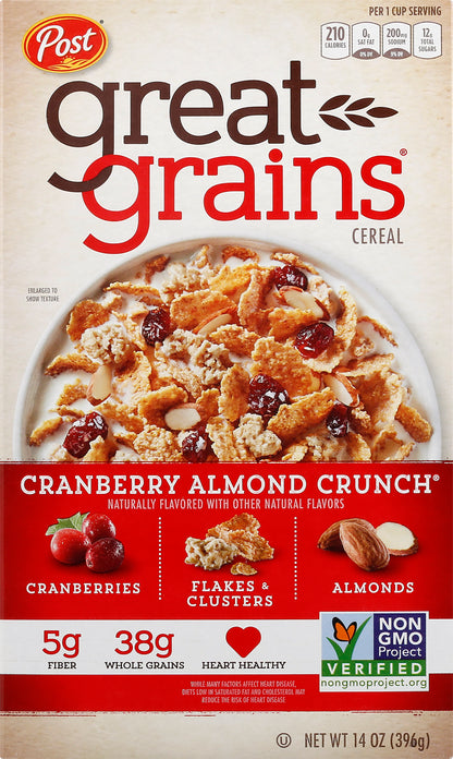 Great Grains Cranberry Almond Crunch Cereal 14 oz