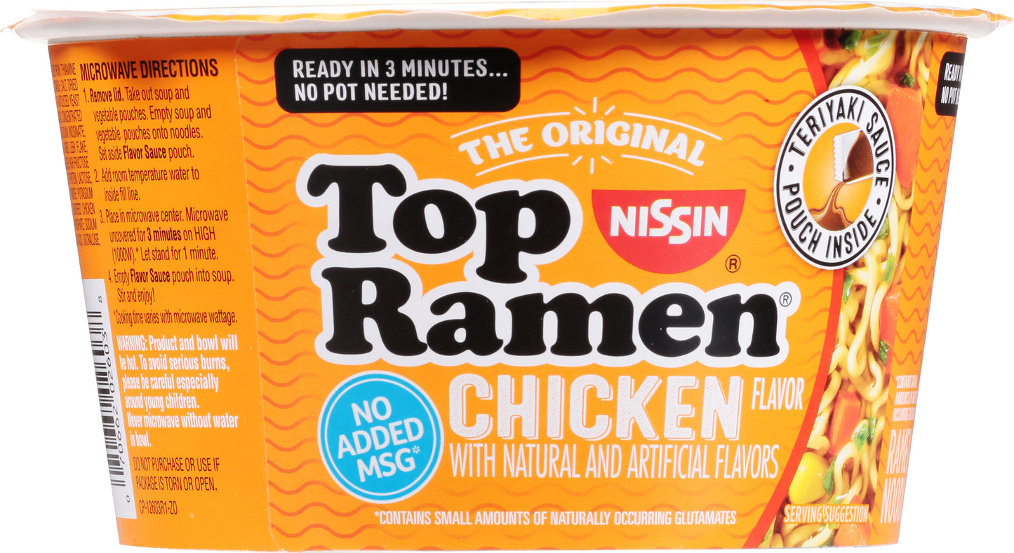 Nissin Top Ramen Chicken Flavor Ramen Noodle Soup 3.42 oz