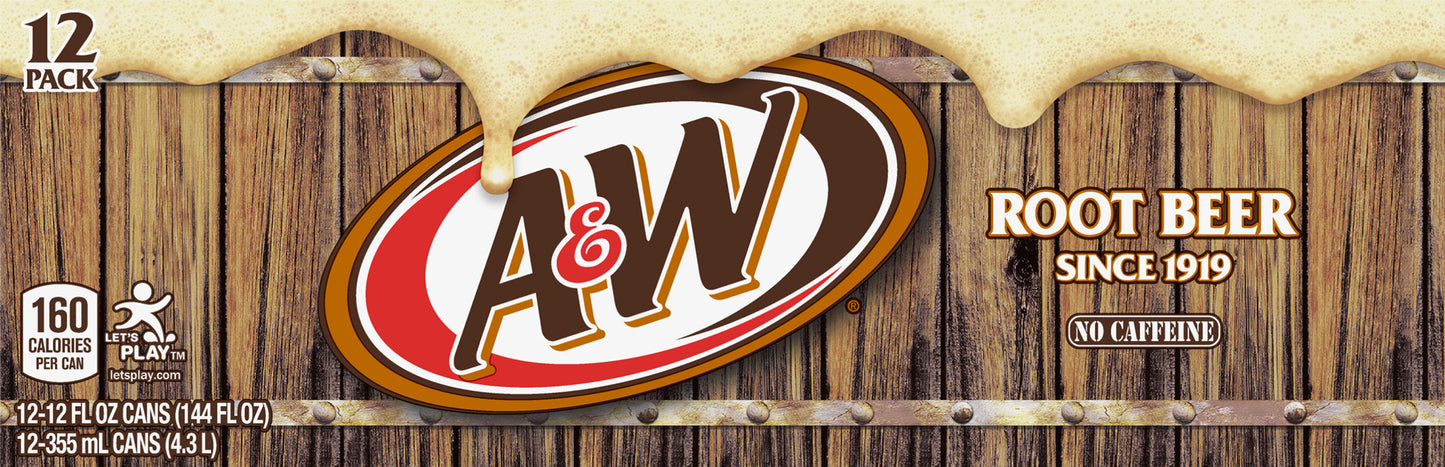 A&W 12 Pack No Caffeine Soda 12-12 fl oz Cans