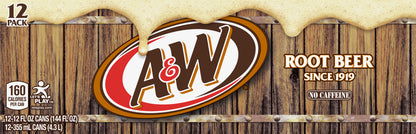 A&W 12 Pack No Caffeine Soda 12-12 fl oz Cans