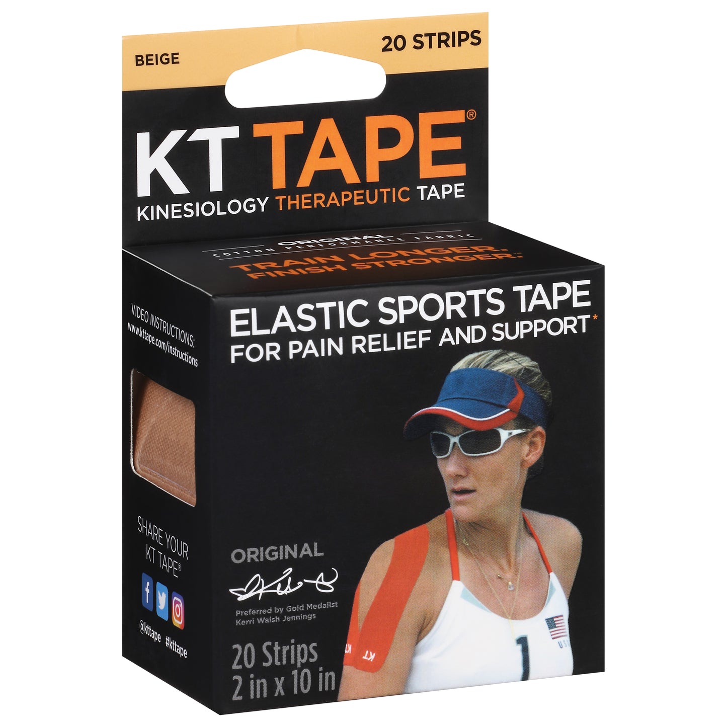 KT Tape Elastic Beige Original Sports Tape 20 ea