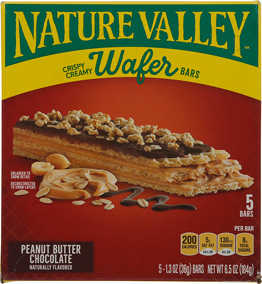 Nature Valley Crispy Creamy Peanut Butter Chocolate Wafer Bars 5 - 1.3 oz Bars