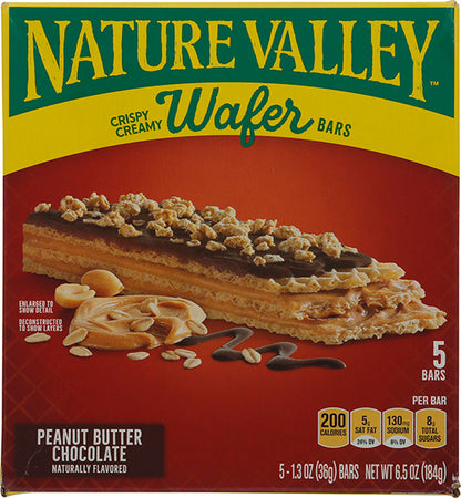 Nature Valley Crispy Creamy Peanut Butter Chocolate Wafer Bars 5 - 1.3 oz Bars