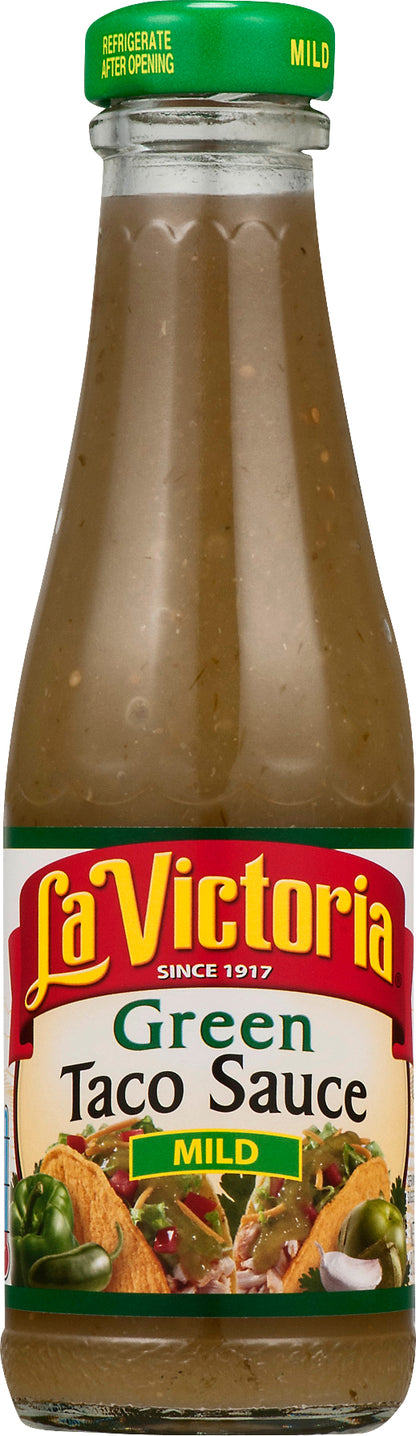 La Victoria® Mild Green Taco Sauce 8 oz. Glass Bottle