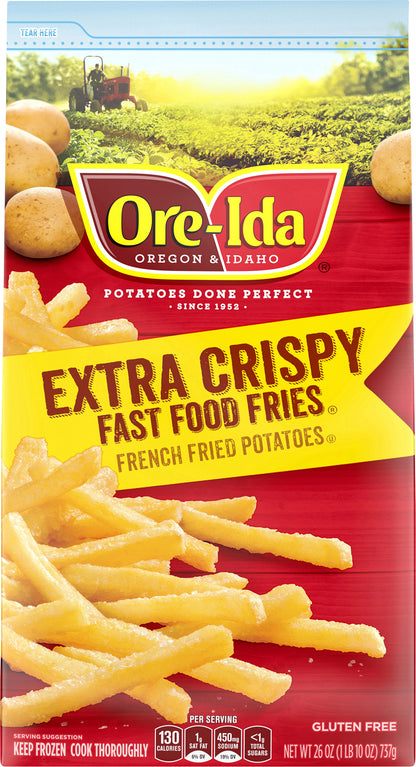 Ore-Ida Extra Crispy Fast Food Fries, 26 oz Bag