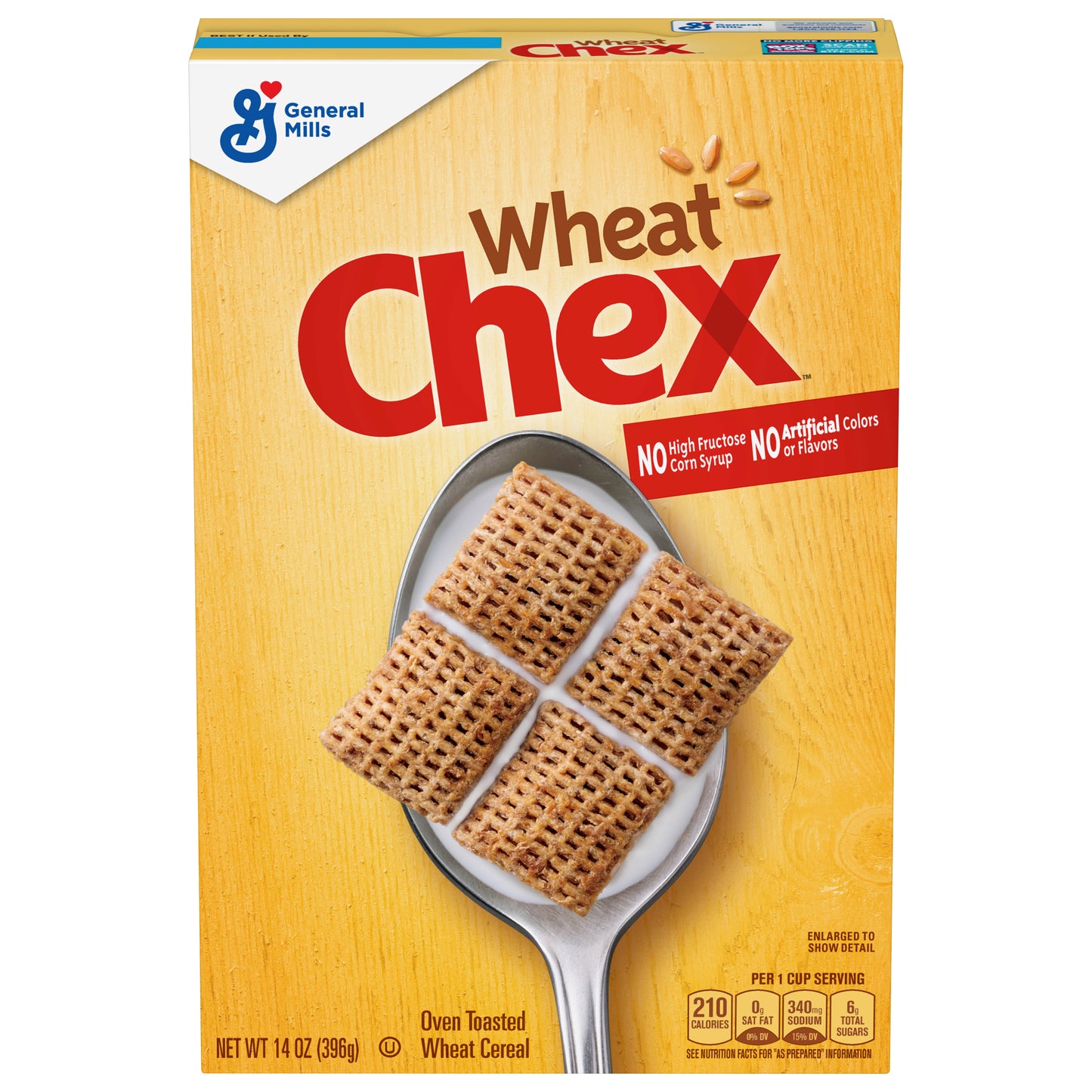 Wheat Chex Breakfast Cereal, Whole Grain, 14 oz Box
