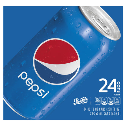 Pepsi Soda Cola 12 Fl Oz 24 Count Can Box