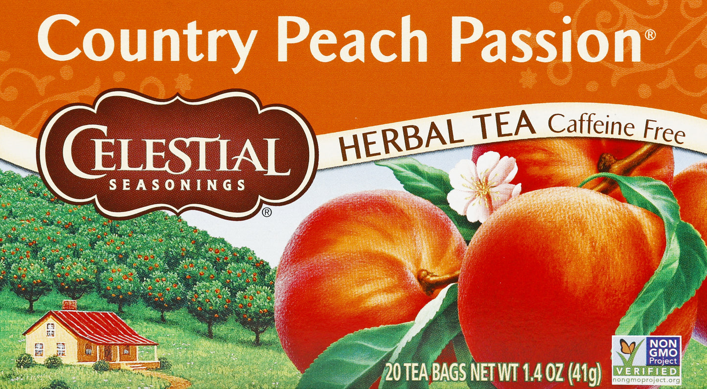 Celestial Seasonings Bags Caffeine Free Country Peach Passion Herbal Tea 20 ea