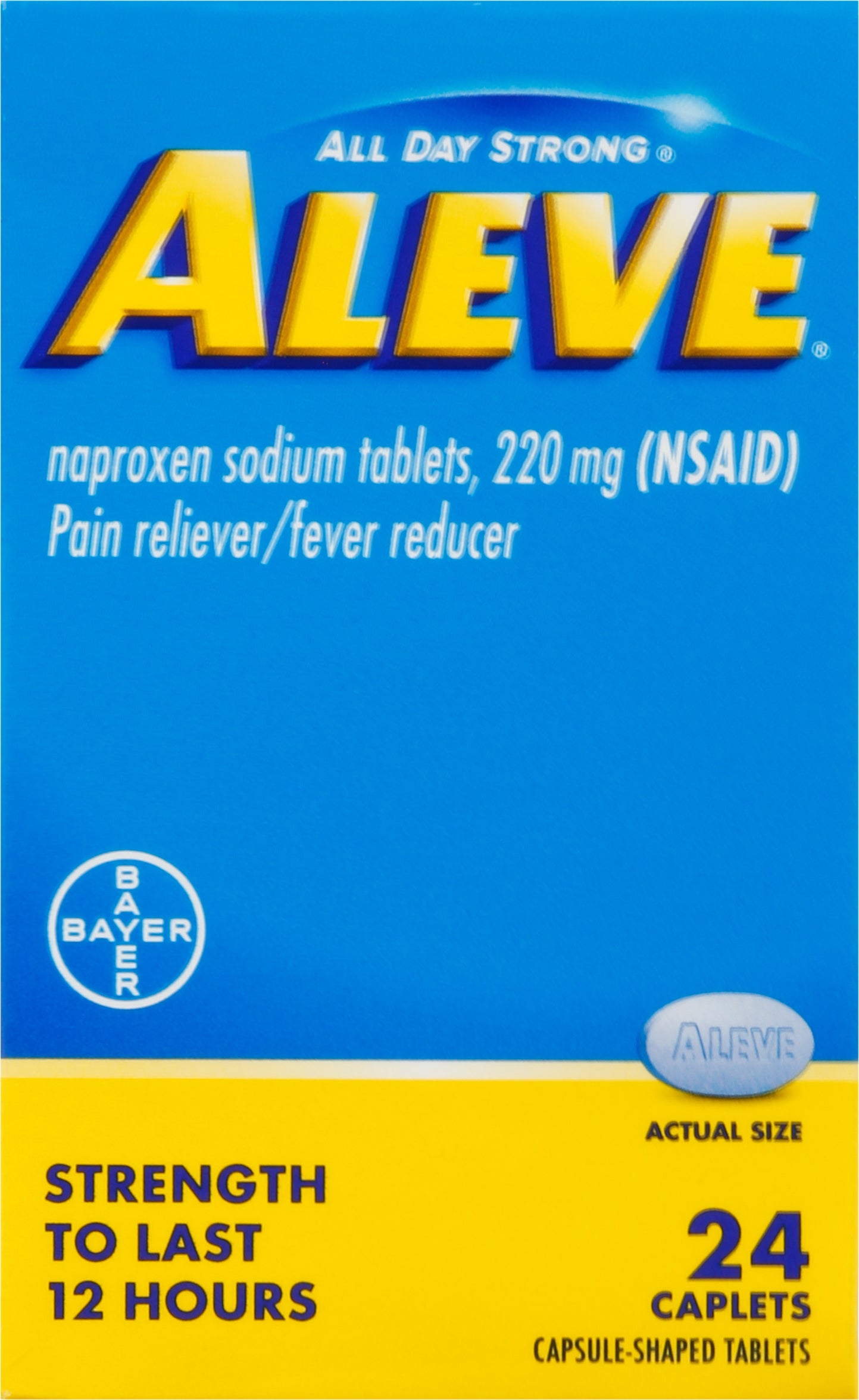 Aleve All Day Strong 220 mg Pain Reliever/Fever Reducer 24 Caplets