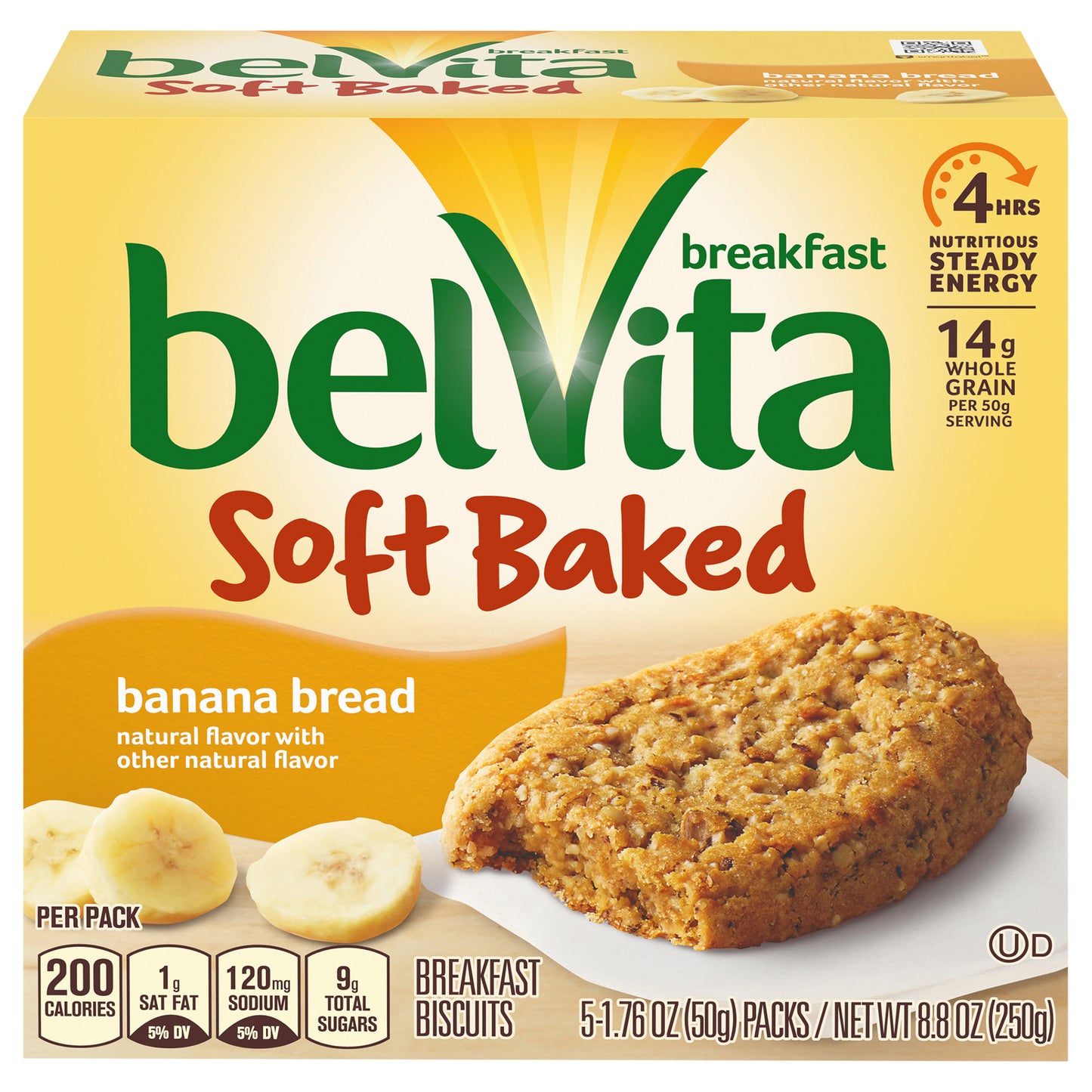 belVita Soft Baked Banana Bread Breakfast Biscuits 1.76 oz 5 Packs ea Box