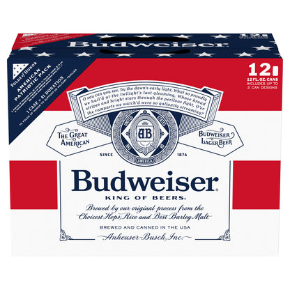 Budweiser American Patriotic Pack Lager Beer 12 ea