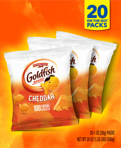 Goldfish 20 Packs Cheddar Snack Crackers 20 - 1 oz Packs