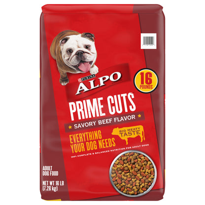 Purina ALPO Dry Dog Food, Prime Cuts Savory Beef Flavor - 16 lb. Bag