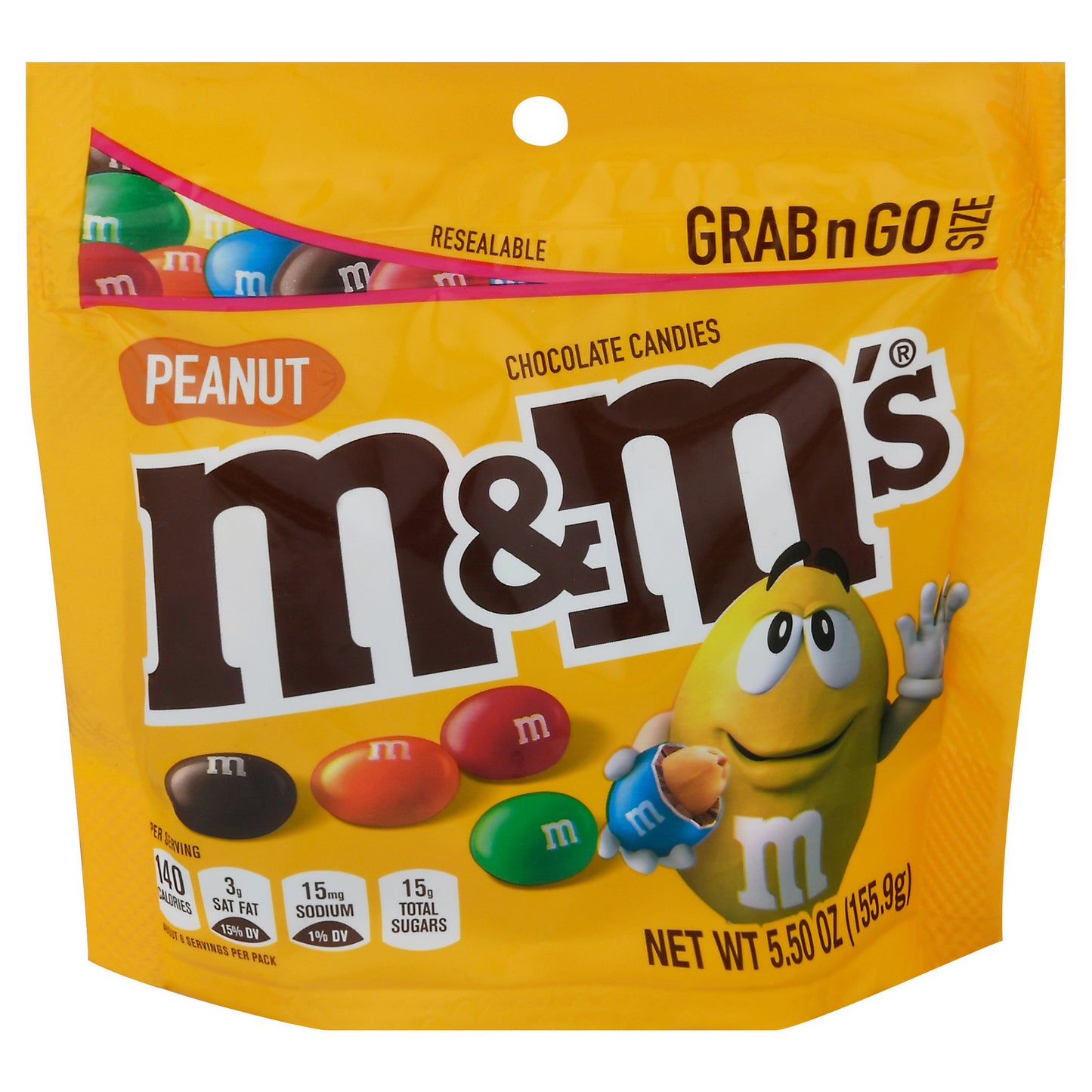 M&M's Grab n Go Size Peanut Chocolate Candies 5.50 oz