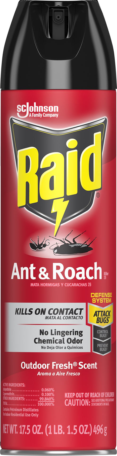 Raid Outdoor Fresh Scent Ant & Roach Killer 17.5 oz