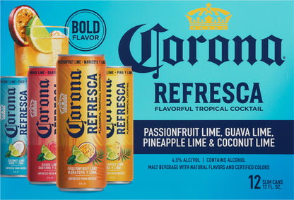 Corona Refresca Assorted Malt Beverage 12 - 12 fl oz Slim Cans