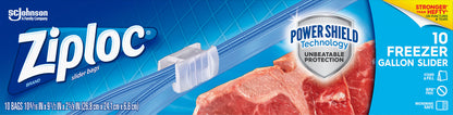 Ziploc Gallon Freezer Slider Bags 10 ea