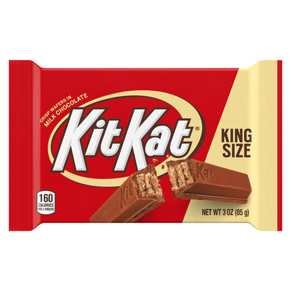 KIT KAT® Milk Chocolate King Size Wafer Candy, Individually Wrapped, 3 oz, Bar