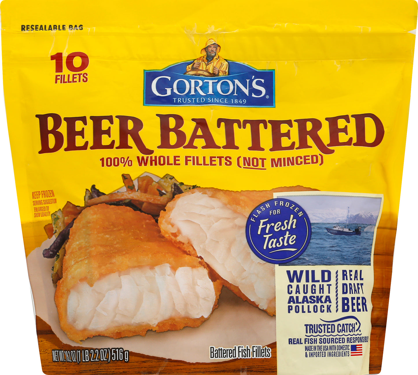 Gorton's Beer Battered Fish Fillets 10 ea