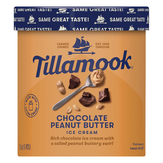 Tillamook Chocolate Peanut Butter Ice Cream 1.5 qt