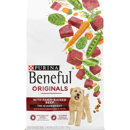 Purina Beneful Originals With Farm-Raised Beef, Real Meat Dog Food - 3.5 lb. Bag