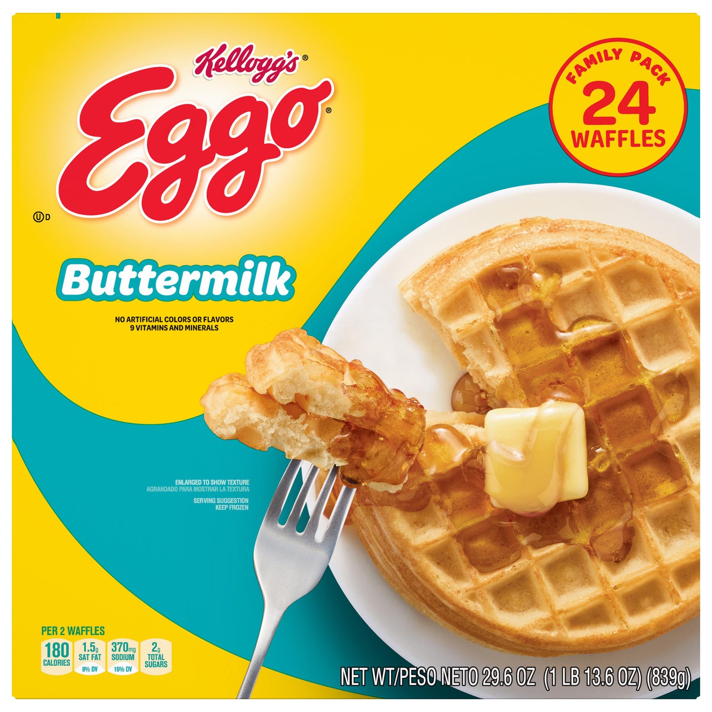 Eggo Family Pack Buttermilk Waffles 24 24 ea